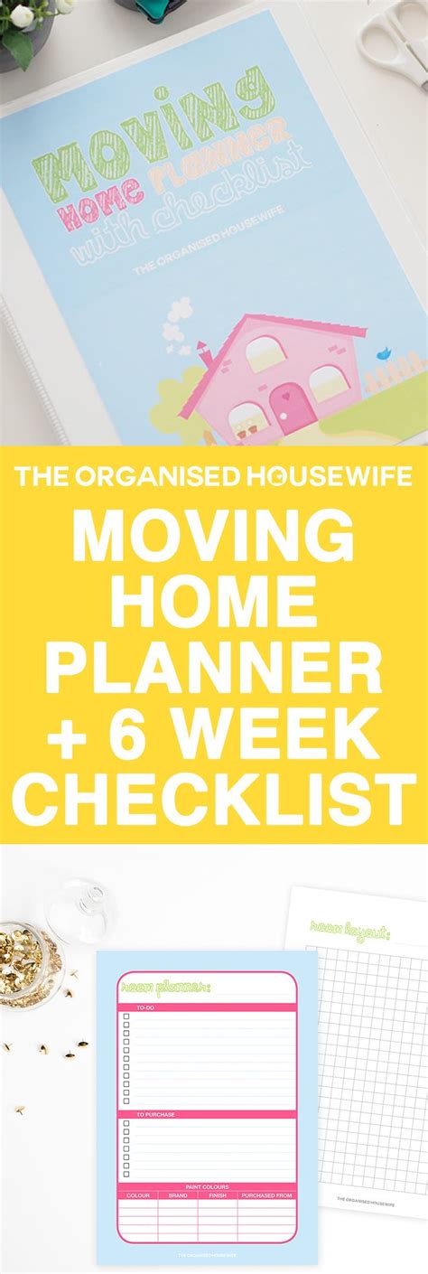 Moving Home Planner 6 Week Checklist Home Planner Moving Planner