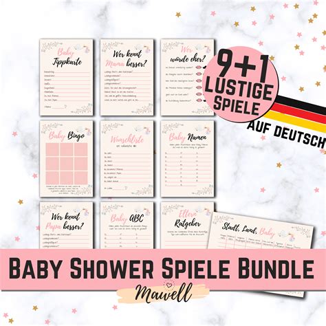 Maybe you would like to learn more about one of these? 10 Baby Shower Spiele Vorlagen deutsch als PDF zum Sofort ...