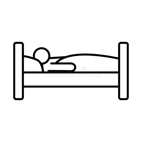 Person Sleeping In Bed Line Style Icon Stock Vector Illustration Of