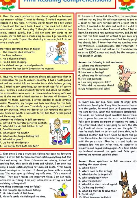 Mini Reading Comprehensions 8 worksheet - Free ESL printable worksheets