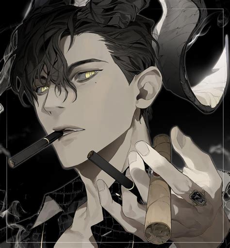 Anime Boy Smoking Art