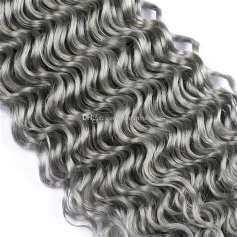 2019 Deep Wave Curly Grey Human Hair 3 Bundles 300g Virgin Peruvian