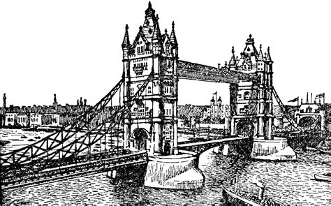 Tower Bridge Clipart Etc Tower Bridge Ink Transfer Vintage Images