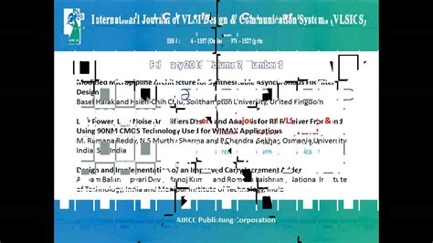 Only if they are unable to do. International journal of VLSI design & Communication ...