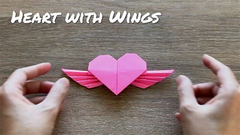 How To Make A Heart With Wings Easy Origami Paper Heart With Wings