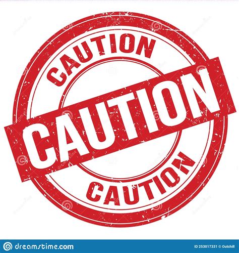 Caution Text Written On Red Round Stamp Sign Stock Illustration