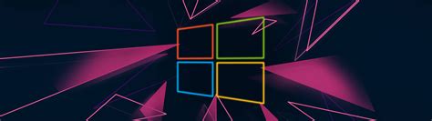 5120x1440 Resolution Windows 10 Neon Logo 5120x1440 Resolution