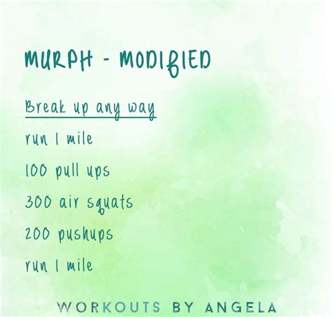 Modified Murph Workout Murph Workout Holiday Workout Workout