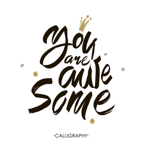 You Are Awesome Calligraphic Poster — Stock Vector © Lumen 95504752