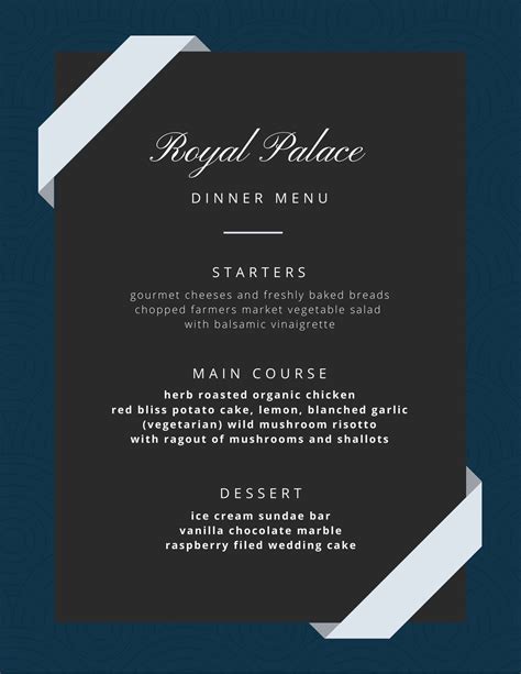 Free Printable And Customizable Fancy Menu Templates Canva