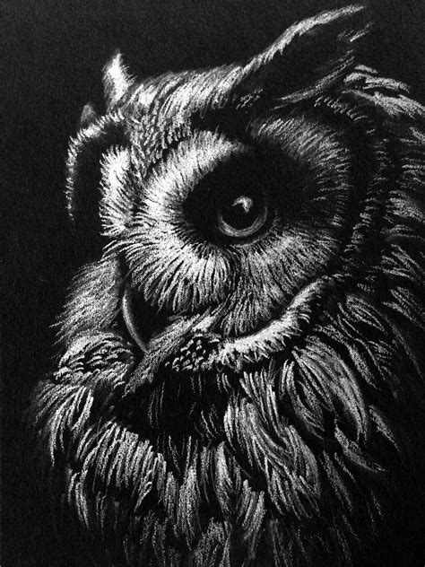 White Charcoal Sketch By Black Paper Drawing Charcoal
