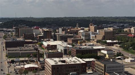 57k Stock Footage Aerial Video A Wide View Of The Downtown Area Of The