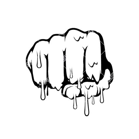 Hand Fist Pose Mixed With Dripping Style Svg For Cut Files And Etsy