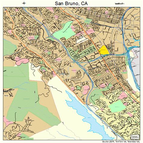 San Bruno California Street Map 0665028