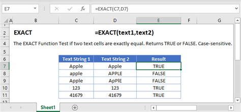 Excel Exact Function Test For Exact Match