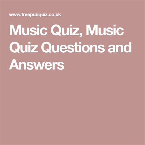 Music Quiz Music Quiz Questions And Answers Music Quiz Questions