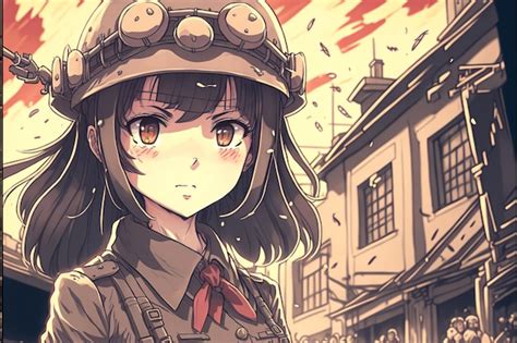 Premium Photo Anime Girl Soldier In World War 2