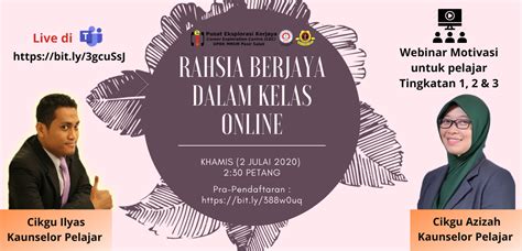 Mohon menggunakan email uny dalam setiap. Webinar Motivasi: Rahsia Berjaya dalam Kelas Online ~ Unit ...