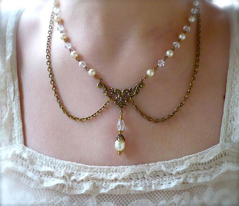 Pin By Christy Montijo On Jewelry Necklace Victorian Jewelry Pearl Necklace