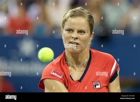 Kim Clijsters Belgium In Action At The Us Open Tennis Tournament At