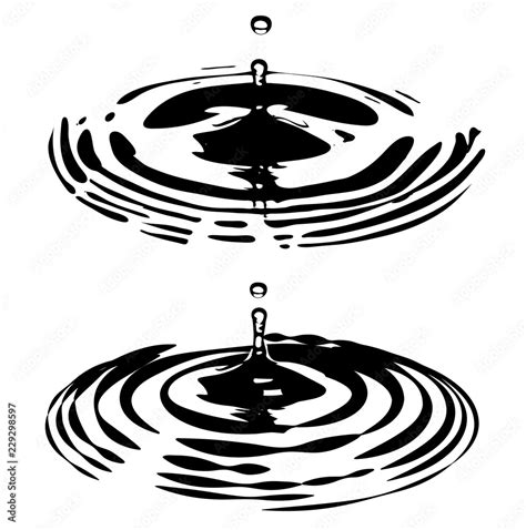 Water Ripples And Droplets Stock Vector Adobe Stock