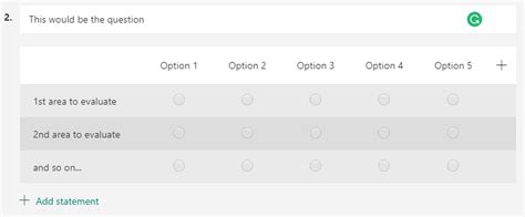 Likert Scale Question Types With Multiple Statements In Salesforce