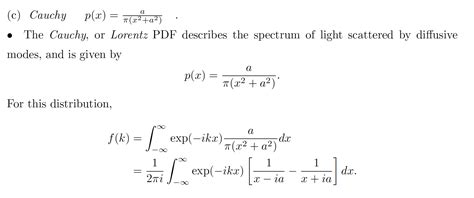 Math Deriving The Characteristic Function Of The Cauchy Distribution