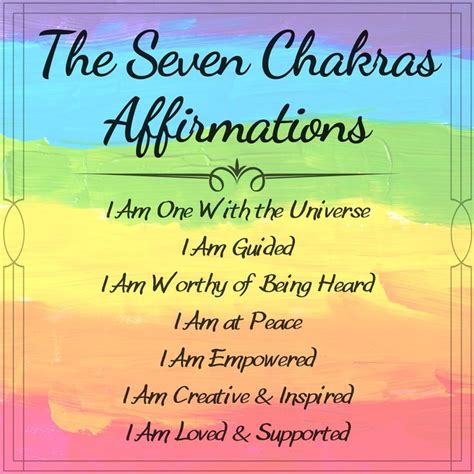 The 7 Chakras Affirmations In 2021 Chakra Affirmations Healing