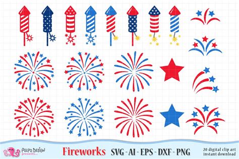 4th of July Fireworks SVG | Pre-Designed Photoshop Graphics ~ Creative
