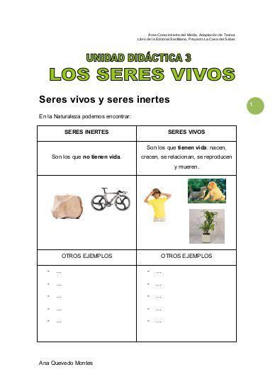 Seres Vivos Seres Vivos E Inertes Seres Vivos Ciencias Naturales 5