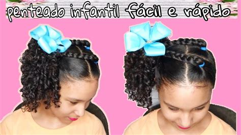 Penteado Infantil Com Tran A F Cil E R Pido Cabelo Cacheado Youtube