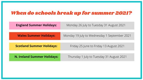 When Do Schools Break Up For Summer Last Day Of School 2021