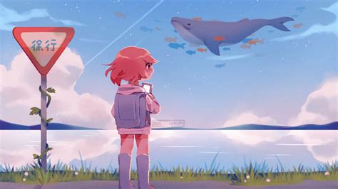 Anime Landscape Sky Hd Wallpaper