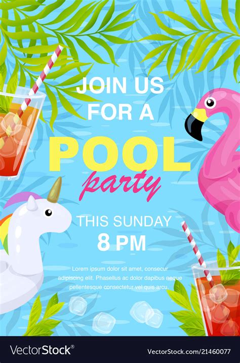 Pool Party Invitation Design Royalty Free Vector Image 11232 Hot Sex Picture