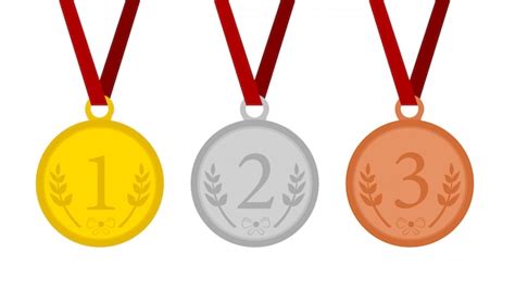 Medals Medal For The First Second And Third Place Premium Vector