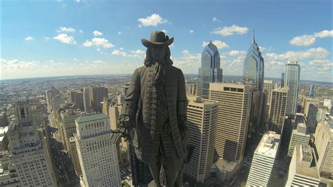 William Penn Statue Atop City Hall Captured By Drone X Post From R