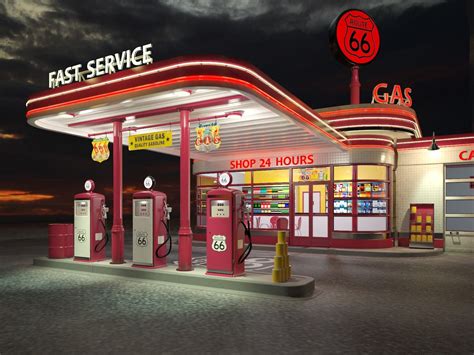Gas Station D Model Free Download