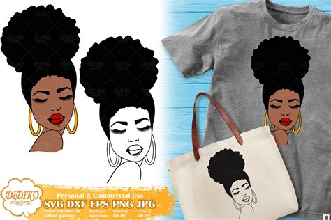 Afro Black Woman Clip Art SVG