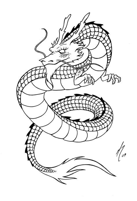 Simple Chinese Dragon China Adult Coloring Pages