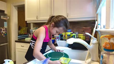 I Volunteered To Help Mommy And Mama Washing Dishes Youtube