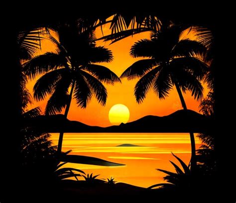 Premium Photo Beach Scenery Golden Sunset Background