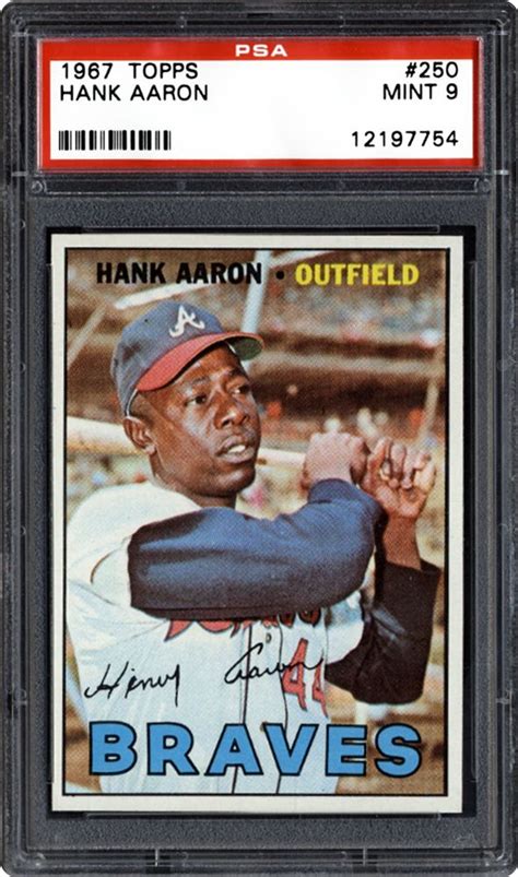 Hank aaron of the atlanta braves poses for an action portrait circa 1968. 1967 Topps Hank Aaron | PSA CardFacts™
