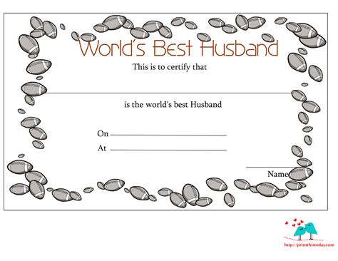 Free Printable Best Husband Certificate Printable Templates