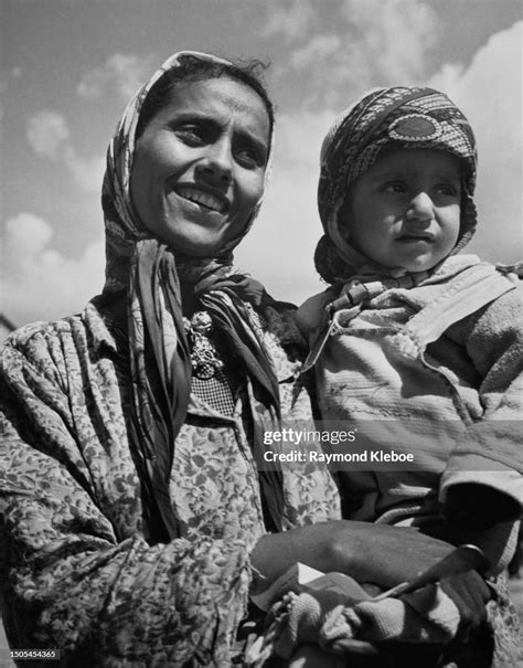 A Yemenite Jewish Woman And Child Newly Arrived In Israel 1950