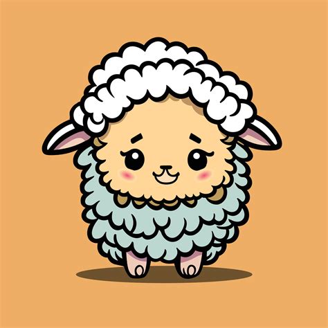 Cute Sheep Cartoon Smiling 25852509 Vector Art At Vecteezy