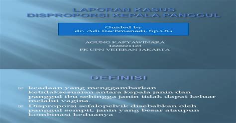 Laporan Kasus Disproporsi Kepala Panggul