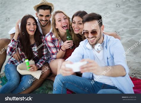 Group Happy Friends Having Fun Beach Stock Photo 647825155 Shutterstock