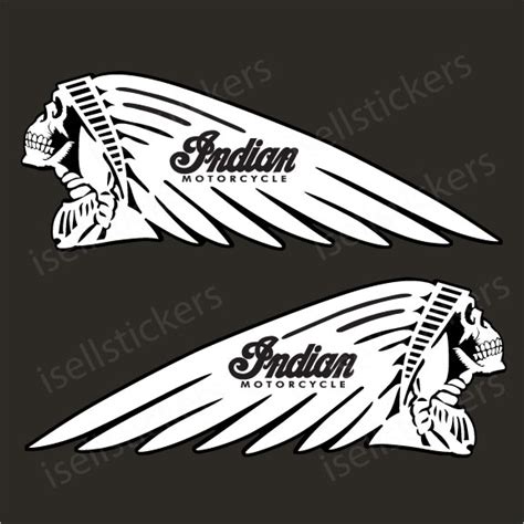Gold and silver indian decals for your motorcycle tank. Indian Motorcycle Skull Skeleton Helmet Sticker Decal