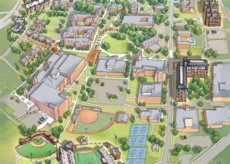 Campus Map Illustration For Colleges And Universities Rabinky Art Llc