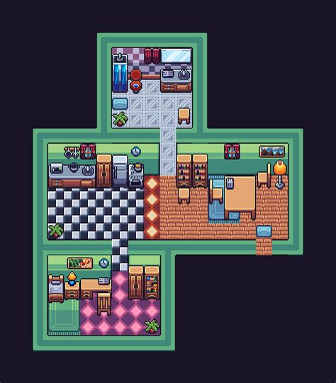 Pixel Art Tileset Modern Housing By Clockwork Raven Pixel Art Games